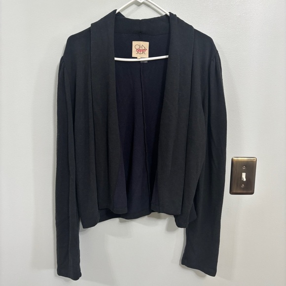 Chaser Black Cardigan Sweater cashmere blend size large - Picture 1 of 8